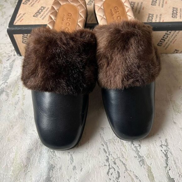 Gucci S/S 2018 Faux Fur Trim Mule Slide Slipper M6 / W8 main image 13